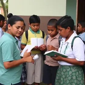 distribuição de Bíblias nas escolas