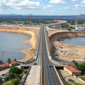 Obra da 3ª faixa na Ponte Florentino Avidos