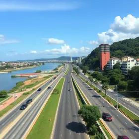 obras na avenida Beira Rio em Colatina